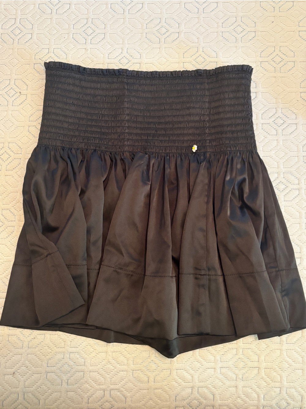 NATURAL LIFE Black Strapless Smocked Crop Top